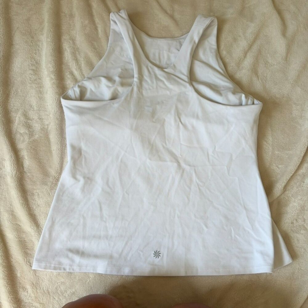 Athleta Built-In Bra Racerback Tank Top Size XL White - Picture 5 of 7